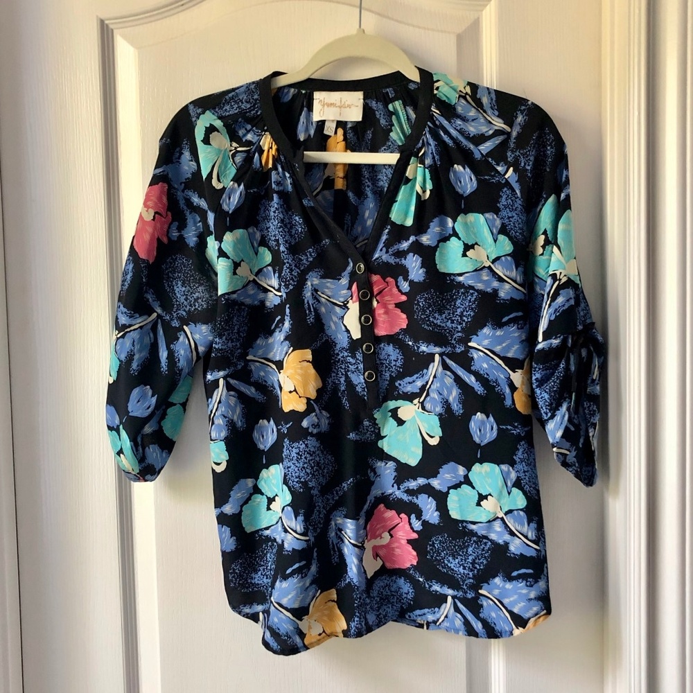 Yumi Kim 100% Silk Floral Blouse